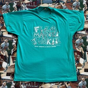 Vintage 90s Men’s Flea Market Junkie Green Graphic Shirt